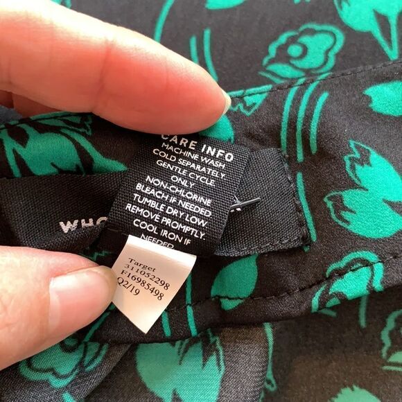 Nwot Who What Wear green/black asymmetrical skirt - Picture 6 of 6